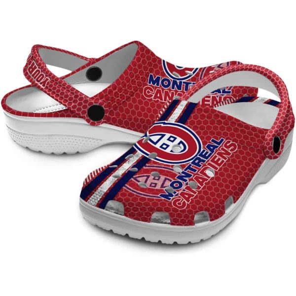 customized montreal canadiens contrasting stripes clog high quality