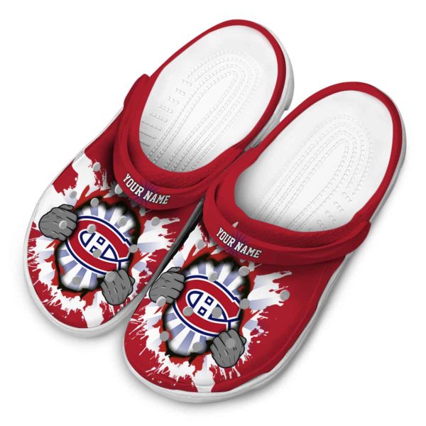 customized montreal canadiens gripping hand clog latest model
