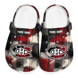 customized montreal canadiens plaid fusion clog best selling