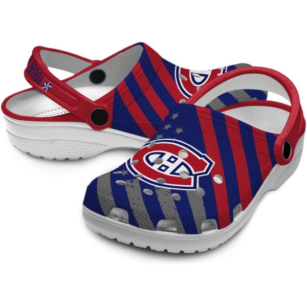 customized montreal canadiens star spangled graphic clog high quality