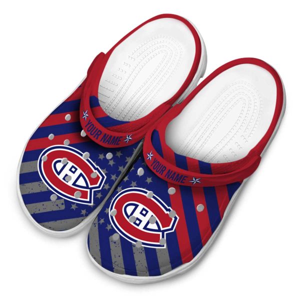 customized montreal canadiens star spangled graphic clog latest model