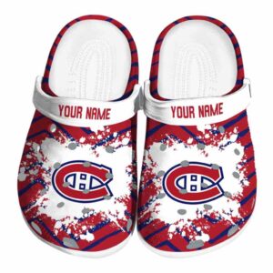 customized montreal canadiens zigzag paint burst clog best selling