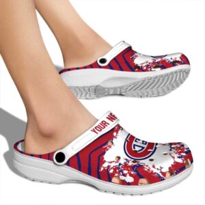 customized montreal canadiens zigzag paint burst clog fashion forward