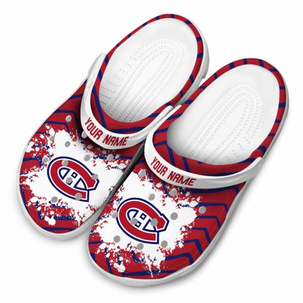 customized montreal canadiens zigzag paint burst clog latest model