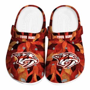 customized nashville predators autumn leaves clog best selling