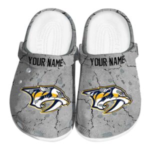 customized nashville predators cracked texture clog best selling