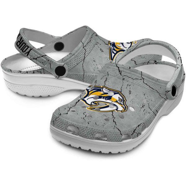 customized nashville predators cracked texture clog high quality
