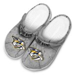 customized nashville predators cracked texture clog best selling