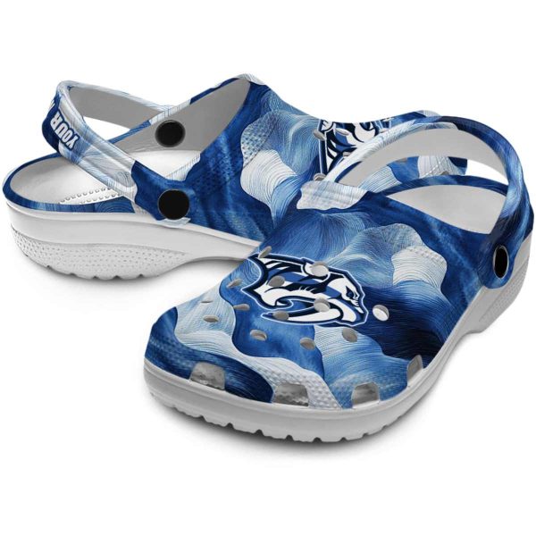 customized nashville predators ocean waves clog high quality