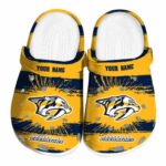 customized nashville predators paint splatter graphics clog best selling