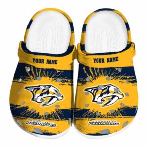 customized nashville predators paint splatter graphics clog best selling
