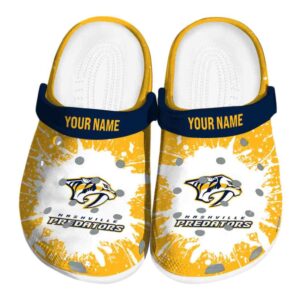 customized nashville predators splash art clog best selling