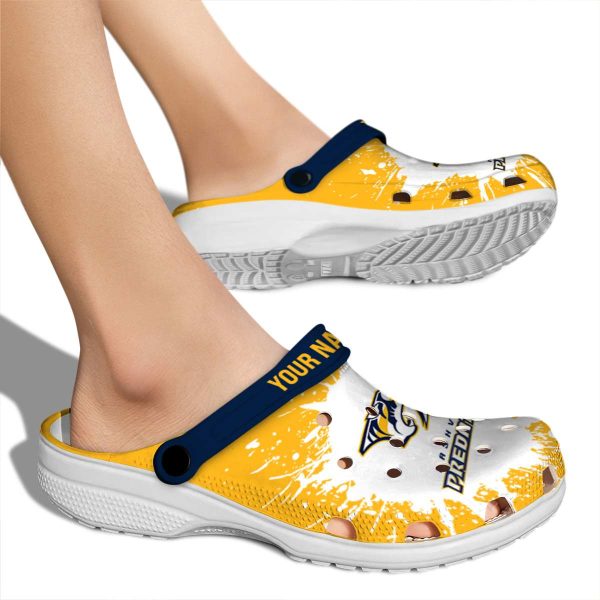 customized nashville predators splash art clog fashion forward