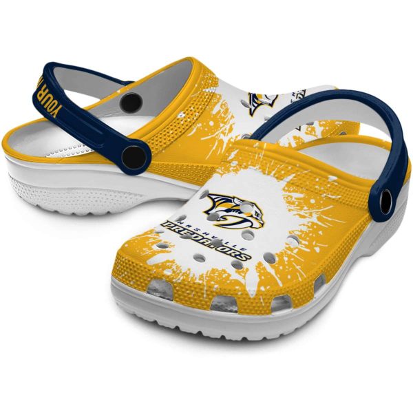 customized nashville predators splash art clog high quality