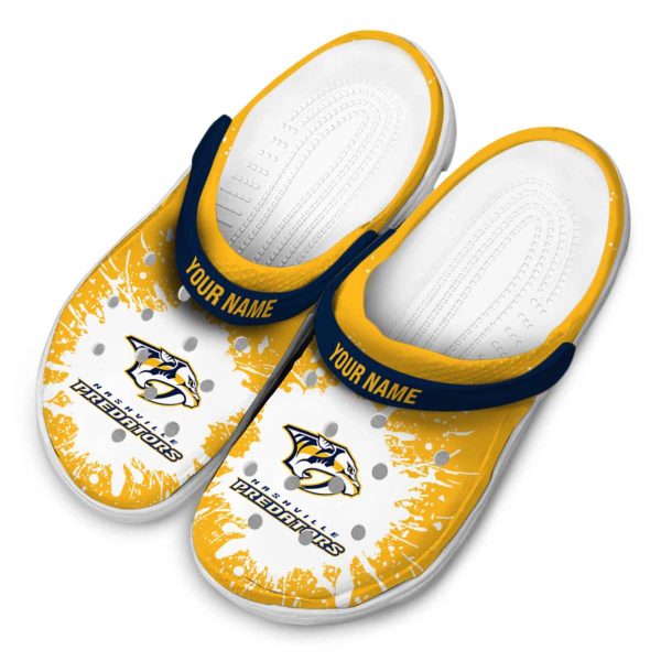 customized nashville predators splash art clog latest model