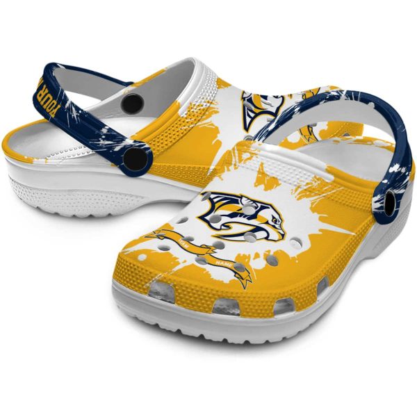 customized nashville predators splatter pattern clog high quality