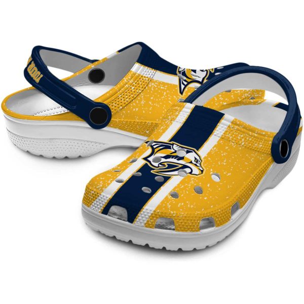 customized nashville predators vertical stripes clog high quality