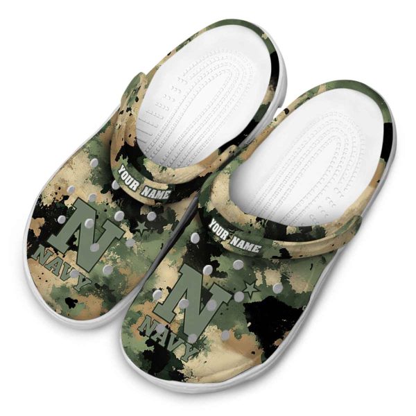 customized navy midshipmen camouflage craze clog latest model
