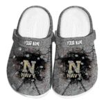 customized navy midshipmen cracked ground texture clog best selling