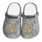 customized navy midshipmen cracked texture clog best selling