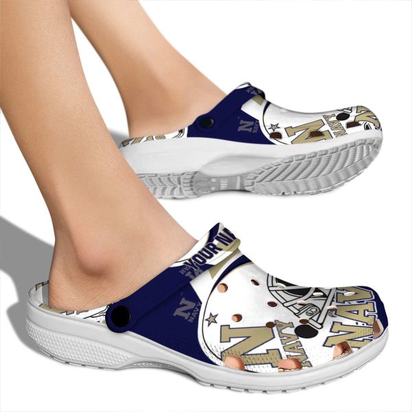 customized navy midshipmen football helmet clog fashion forward