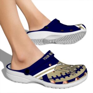 customized navy midshipmen football motif clog fashion forward