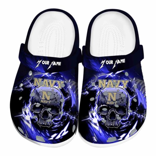 customized navy midshipmen gothic skull clog best selling