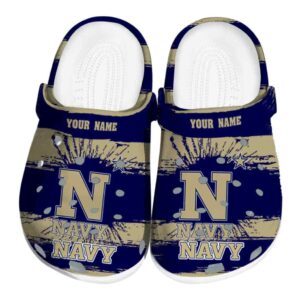 customized navy midshipmen paint splatter graphics clog best selling