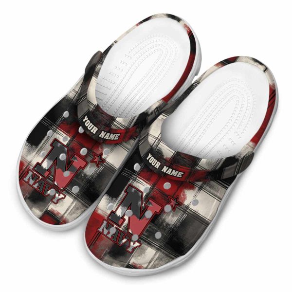customized navy midshipmen plaid fusion clog latest model