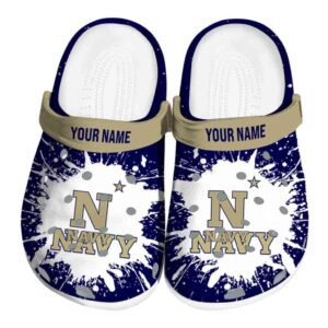 customized navy midshipmen splash art clog best selling