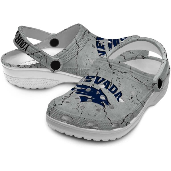 customized nevada wolf pack cracked texture clog high quality