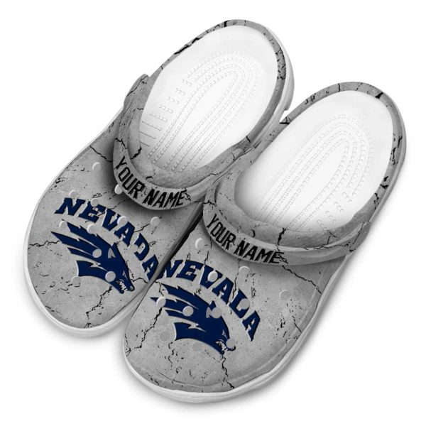 customized nevada wolf pack cracked texture clog latest model