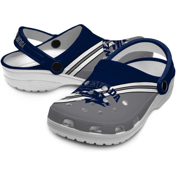 customized nevada wolf pack striped accents clog high quality
