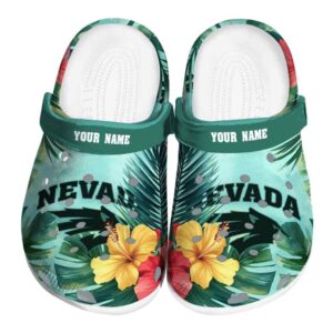 customized nevada wolf pack tropical vibes clog best selling
