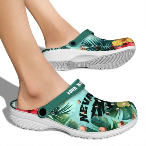 customized nevada wolf pack tropical vibes clog fashion forward