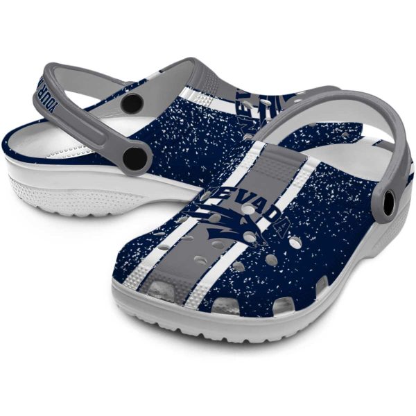 customized nevada wolf pack vertical stripes clog high quality