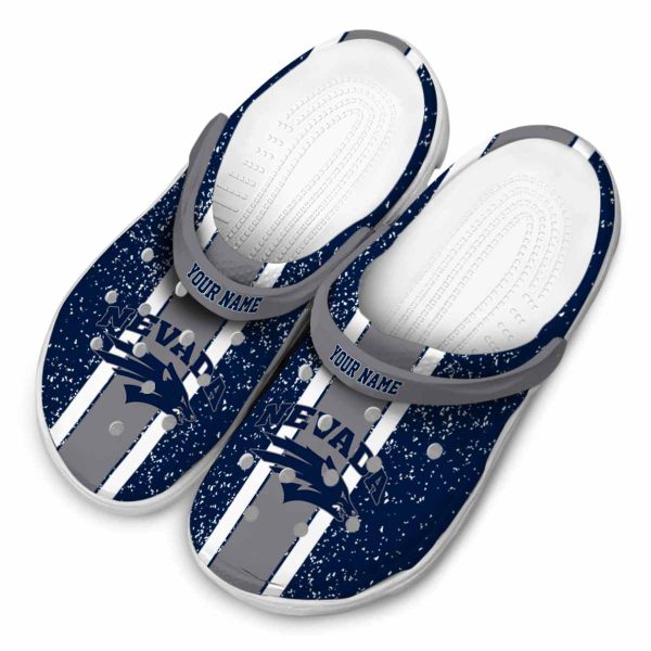 customized nevada wolf pack vertical stripes clog latest model