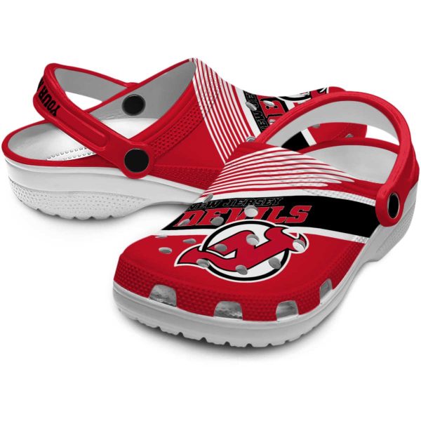 customized new jersey devils vibrant dual tone clog high quality