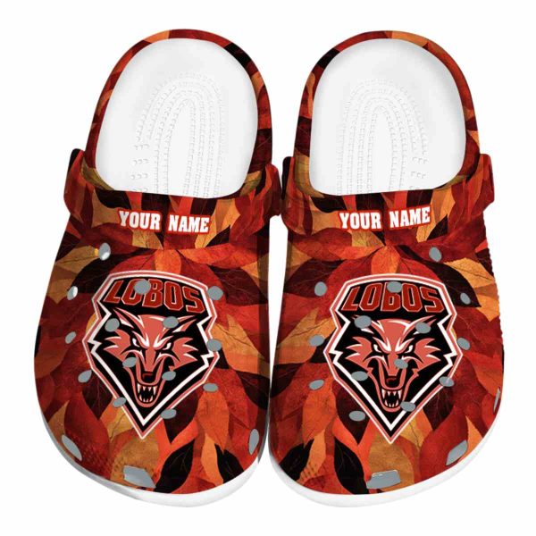 customized new mexico lobos autumn leaves clog best selling
