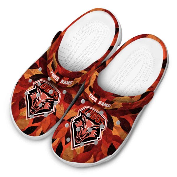 customized new mexico lobos autumn leaves clog latest model