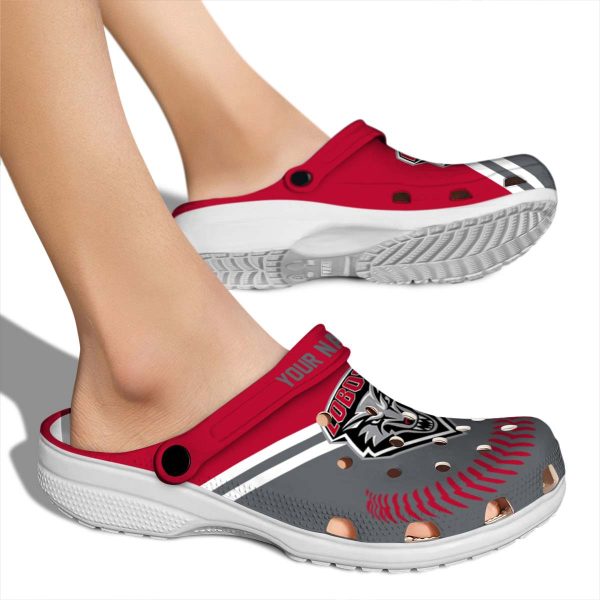customized new mexico lobos baseball motif clog fashion forward