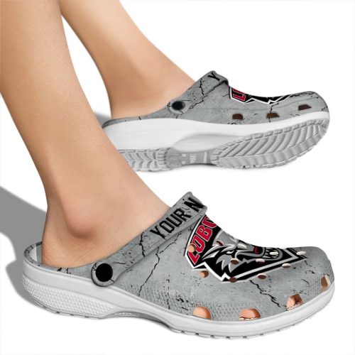 customized new mexico lobos cracked texture clog fashion forward