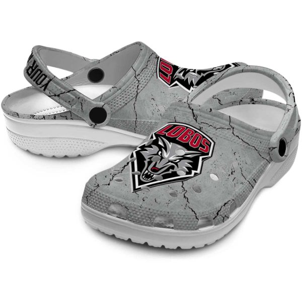 customized new mexico lobos cracked texture clog high quality
