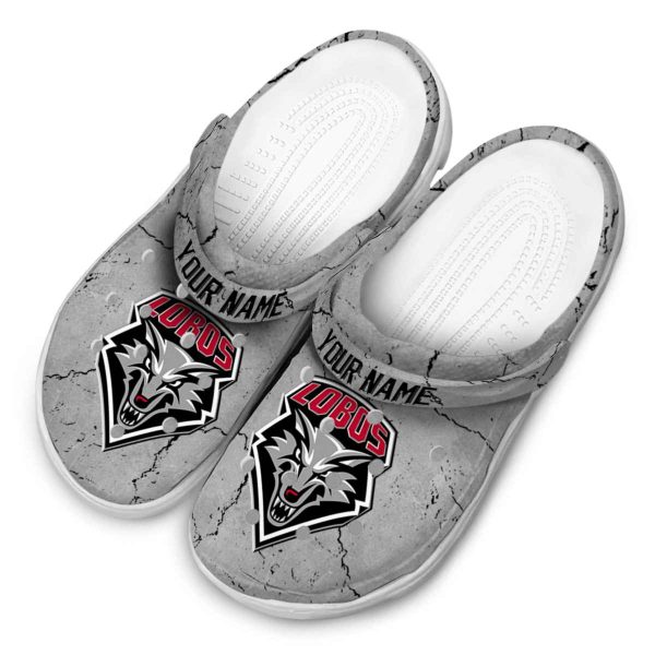 customized new mexico lobos cracked texture clog latest model