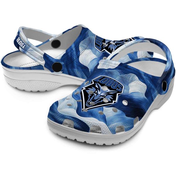 customized new mexico lobos ocean waves clog high quality