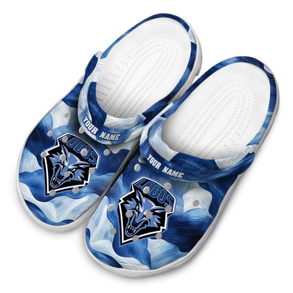 customized new mexico lobos ocean waves clog latest model