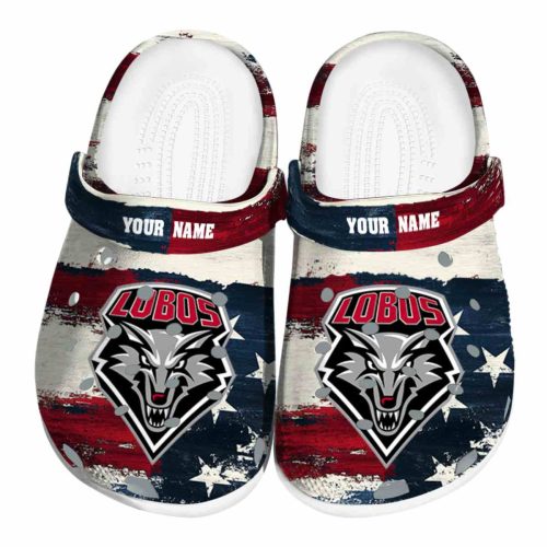 customized new mexico lobos patriotic stripes clog best selling