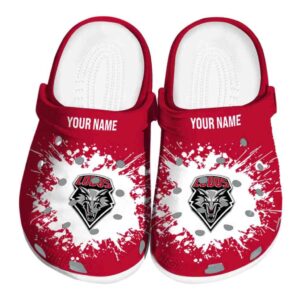 customized new mexico lobos splatter background clog best selling