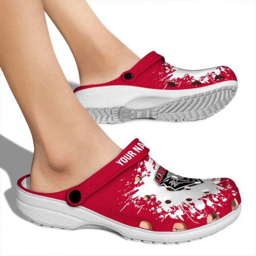 customized new mexico lobos splatter background clog fashion forward