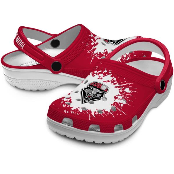 customized new mexico lobos splatter background clog high quality